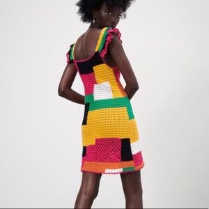 BLOGGER'S FAVE! Zara Multicolor Crochet Dress Mini Dress, Size M